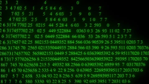 Green glowing digital matrix code motion background with numbers Stock Footage 320601919