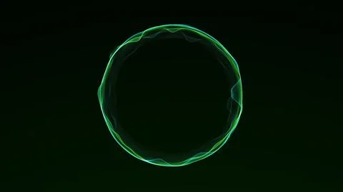 Green glowing digital plasma sphere with abstract energy flow forming futur.. イラスト素材