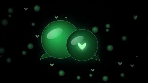 Green Glowing Digital Sphere with Heart Icon and Floating Particles Video stock 346018083