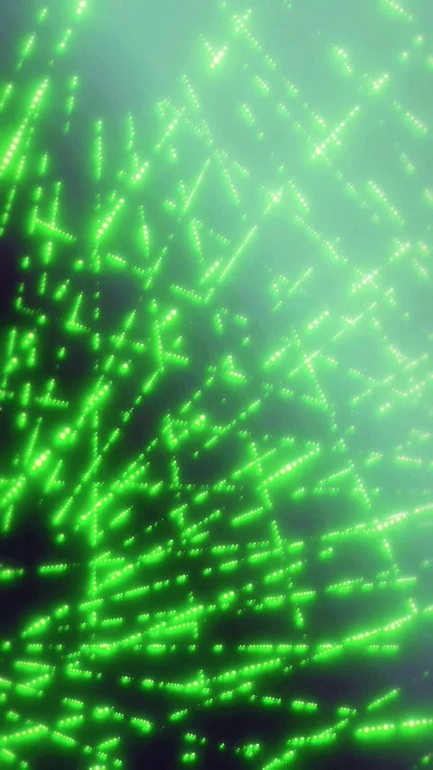 Green glowing dotted matrix network cyber tunnel Stock Footage 345653564