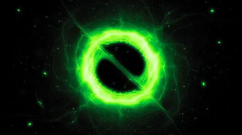 Green glowing forming of accretion disk Stock Illustration