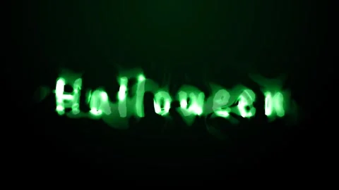 Green glowing halloween Stock Footage 346270889
