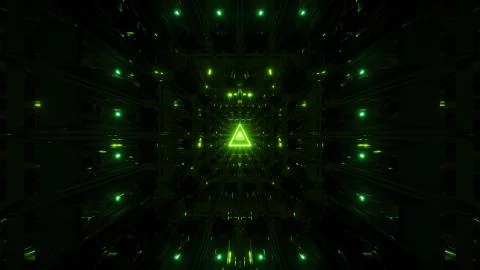 Green glowing holy wireframe 3d illustration background wallpaper with shine Illustrazione stock
