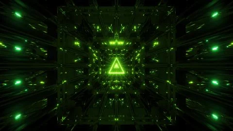 Green glowing holy wireframe 3d illustration background wallpaper with shine Stock Illustration
