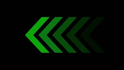 Green glowing left arrows. 4K silhouette arrows animation in green color is.. Stock Footage 290073810