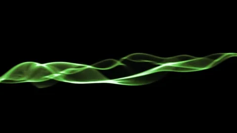 Green glowing light wave motion on black background, abstract fluid energy Vídeo Stock 333699951