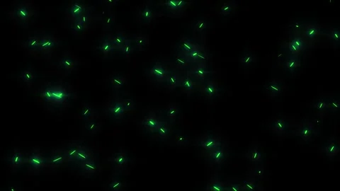 Green glowing lights flying up on a dark background. Animated looping background Stock Footage 321638567