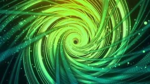 Green Glowing Lights Lines Circling Animation  Stock Footage 240340680