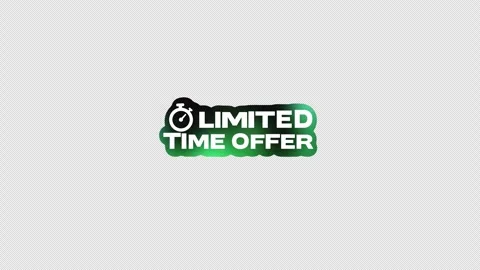 Green Glowing Limited Time Offer Sticker Stock Footage 334315215
