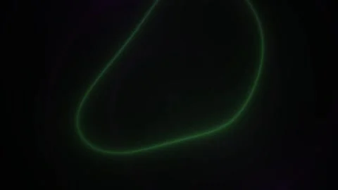 Green Glowing Line Loop Showing Dynamic Motion on Dark Background Stock Footage 343715700