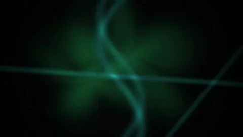 Green Glowing Lines Form Abstract Technology Motion Graphics on Dark Grid B.. Stock Footage 343715861