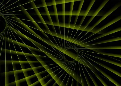 Green glowing lines rays abstract futuristic tech background Stock Illustration