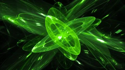 Green glowing magical quantum abstract background Illustrazione stock
