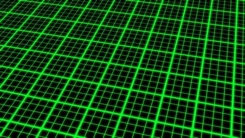 Green Glowing Millimeter Spinning Grid Retro Abstract Motion Background Loop Video stock 87766237