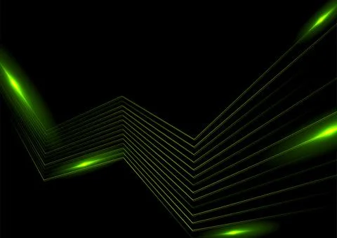 Green glowing minimal lines abstract futuristic tech background 스톡 일러스트