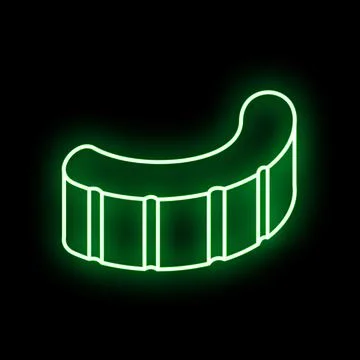 Green glowing neon light path border icon Stock Illustration
