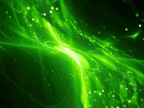 Green glowing new technology flow in space 스톡 일러스트