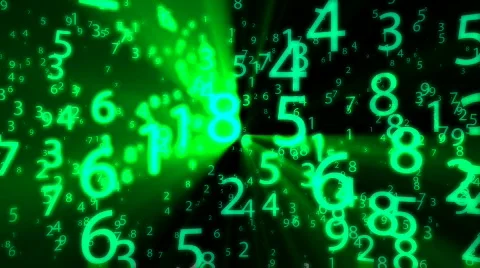 Green Glowing Numbers - Motion Background 57 (HD) Stock Footage 779850