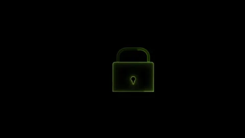 Green glowing padlock with question mark icon on black background 스톡 동영상 333782240