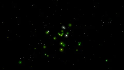 Green glowing particle background, abstract digital motion graphic Stock Footage 337702971