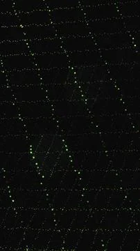 Green glowing particle grid lines background Stock Illustration