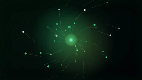 Green Glowing Particle Network Animation Stock Footage 340596817