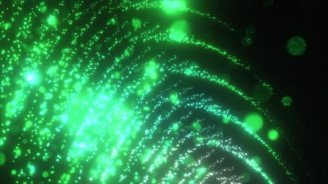 Green Glowing Particle Wave Background Digital Data Stream Loop Stock Footage 337818049
