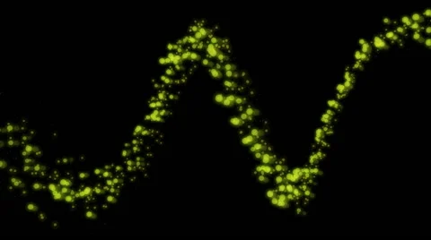 Green glowing particles flowing in wavy motion (FULL HD) 스톡 동영상 54990726