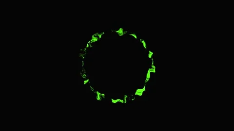 Green glowing particles forming rings against black slow motion cinematic mac 動画素材 342520216