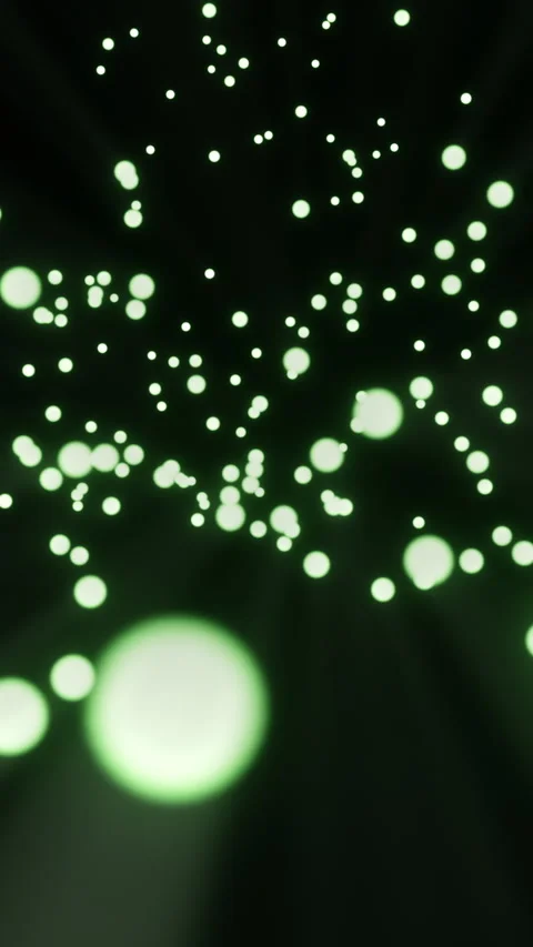 Green Glowing Particles Rising with Light Rays Vertical Seamless Loop 스톡 동영상 345852959