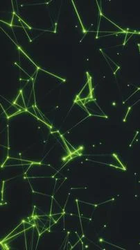 Green glowing plexus network nodes abstract background Иллюстрация