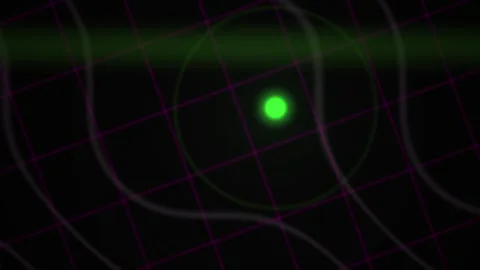 Green Glowing Point on Dark Grid with Moving Lines for Technology Background Stock Footage 343716338