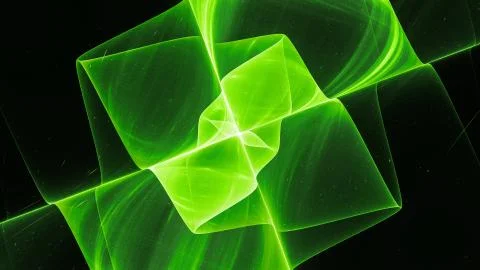 Green glowing quantum abstract background Stock Illustration