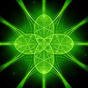 Green glowing quantum harmony Stock Illustration