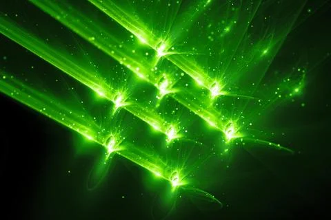 Green glowing quantum weapon abstract background Stockillustratie