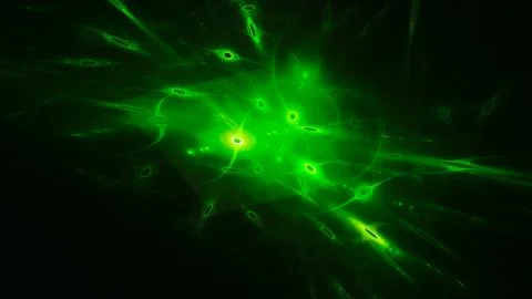 Green glowing qubits abstract background 스톡 일러스트