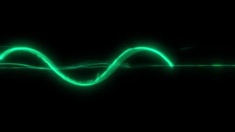 Green Glowing Random Oscillating Lines Moving Quickly with Black Background. Stock Footage 311972679
