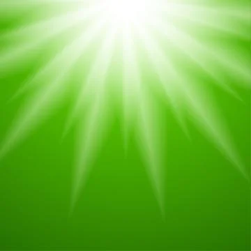 Green glowing rays abstract background Stock Illustration