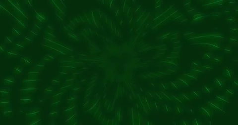 Green glowing rays fly away into the tunnel Stock Footage 285498016