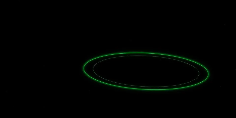 Green glowing ring on dark background Stock Photos