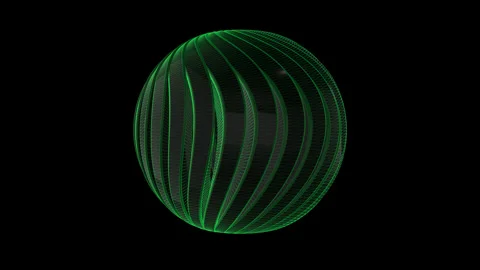 Green glowing rotation sphere Video stock 241514275