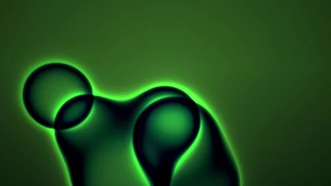 Green Glowing Shapes Morph and Merge in Abstract Liquid Motion for Dynamic .. Video stock 343716360