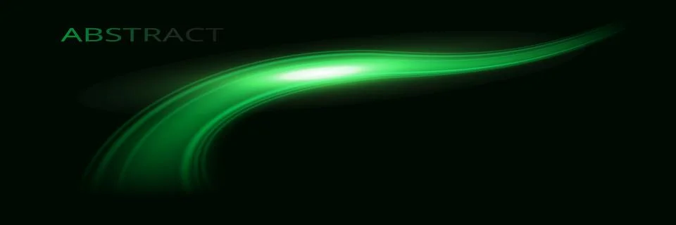 Green glowing shiny lines effect vector background. Luminous white lines of 스톡 일러스트