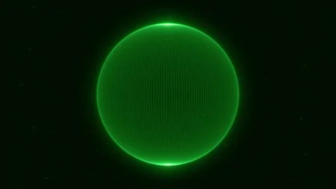 A green glowing sphere. techno background Stock Footage 314450467