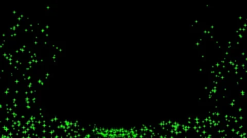 Green Glowing Stars Frame Loop with Magic Particle Border Stock Footage 344894144