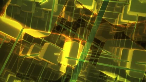 Green Glowing Technology Abstract Grid Tunnel Background for Creative Project Stock Footage 343716598