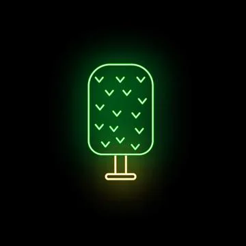 Green glowing tree neon icon sign Stock-Illustration