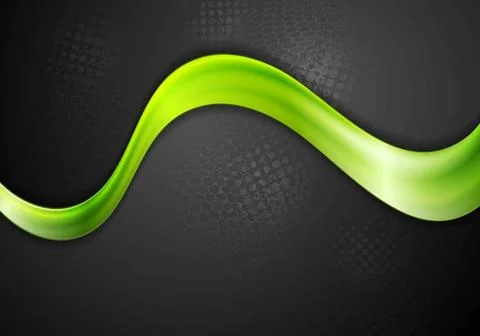 Green glowing wave vector design Green glowing wave abstract design. Vecto... Stock Photos