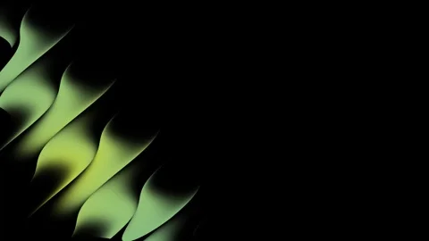 Green Glowing Waves on Black Background Abstract Design 库存影片 340124429