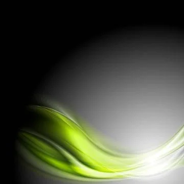 Green glowing waves on dark background Green glowing waves on dark backgro... Foto stock